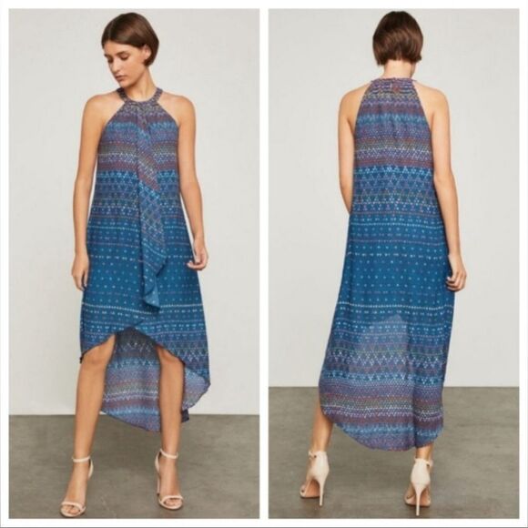 BCBGMAXAZRIA Lanna Dress High Low  Chiffon Smal - Picture 1 of 8